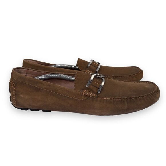 Donald J. Pliner Derrik Suede Slip-on Driving‎ Loafers Brown Men\'s 13 main image 4